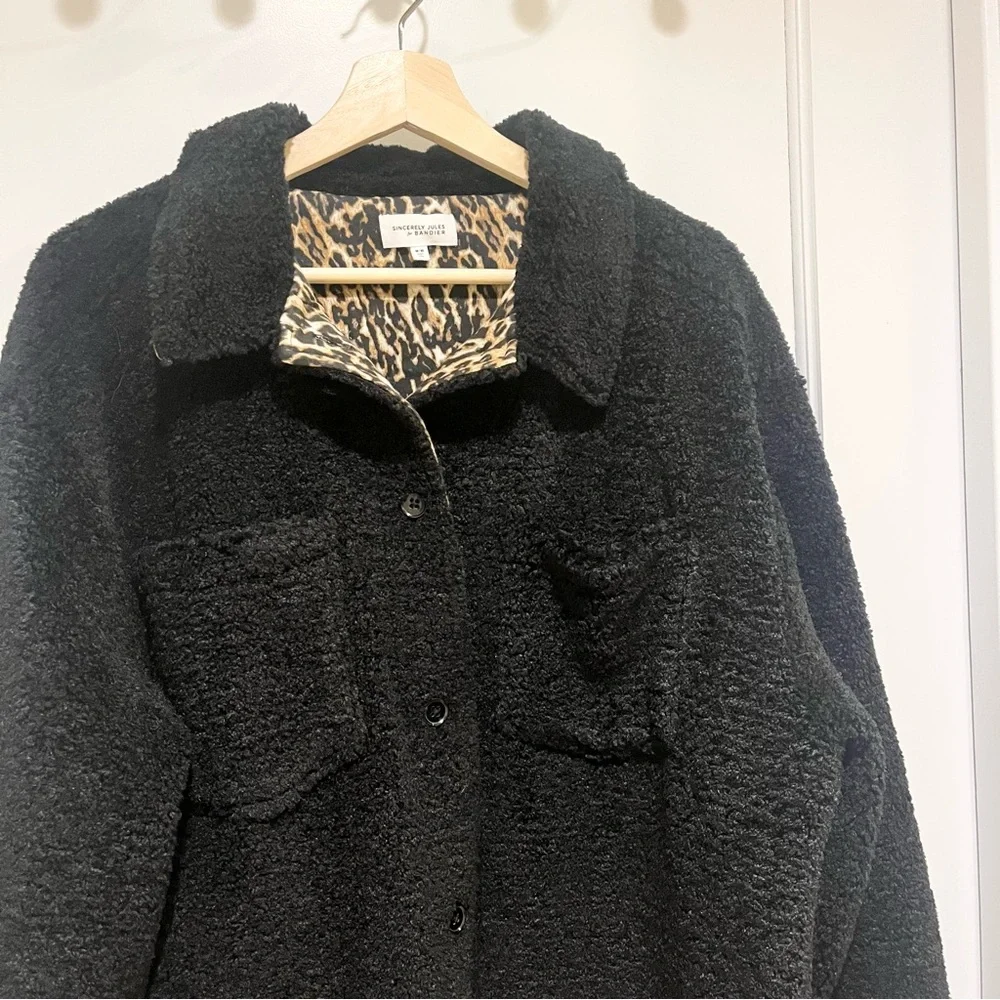 Sincerely Jules x Bandier Aspen Sherpa Black Leopard M - Picture 6 of 10